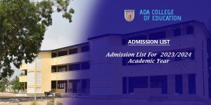 ADMISSION LIST FOR 2023/2024 ACADEMIC YEAR