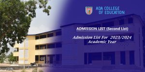 SECOND ADMISSION LIST FOR 2023/2024 ACADEMIC YEAR