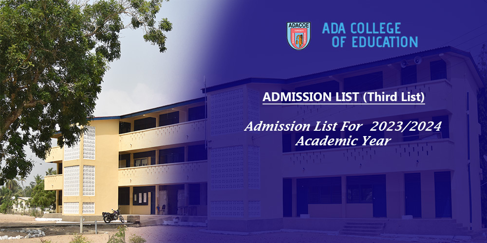 THIRD ADMISSION LIST FOR 2023/2024 ACADEMIC YEAR